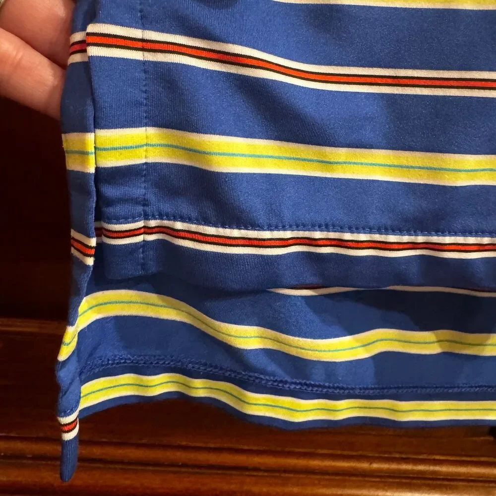 Polo Ralph Lauren Men's Performance Blue Striped Golf Stretch Polo Shirt Medium